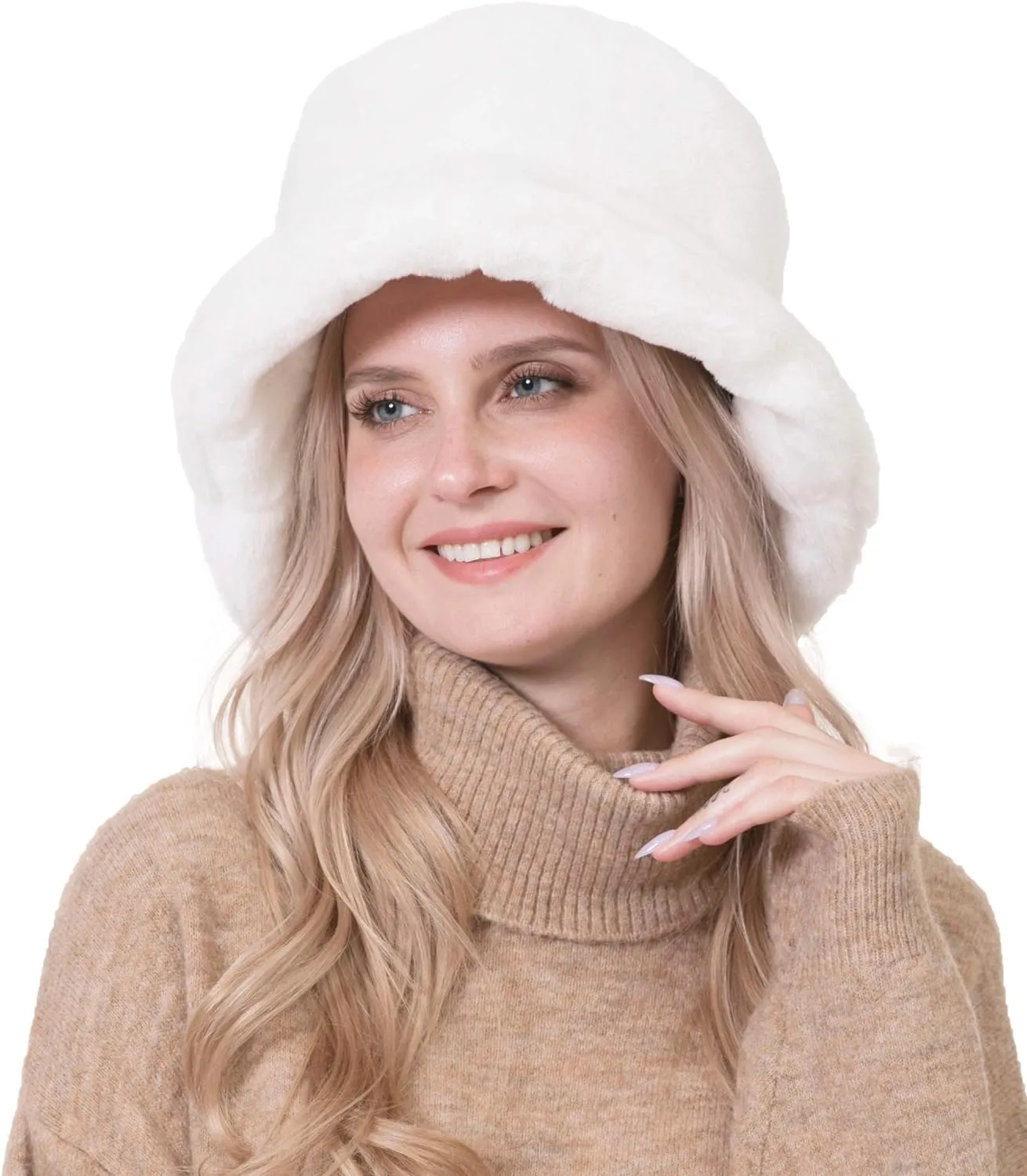 Oxford Chic Faux Fur Leopard Winter Bucket Hat