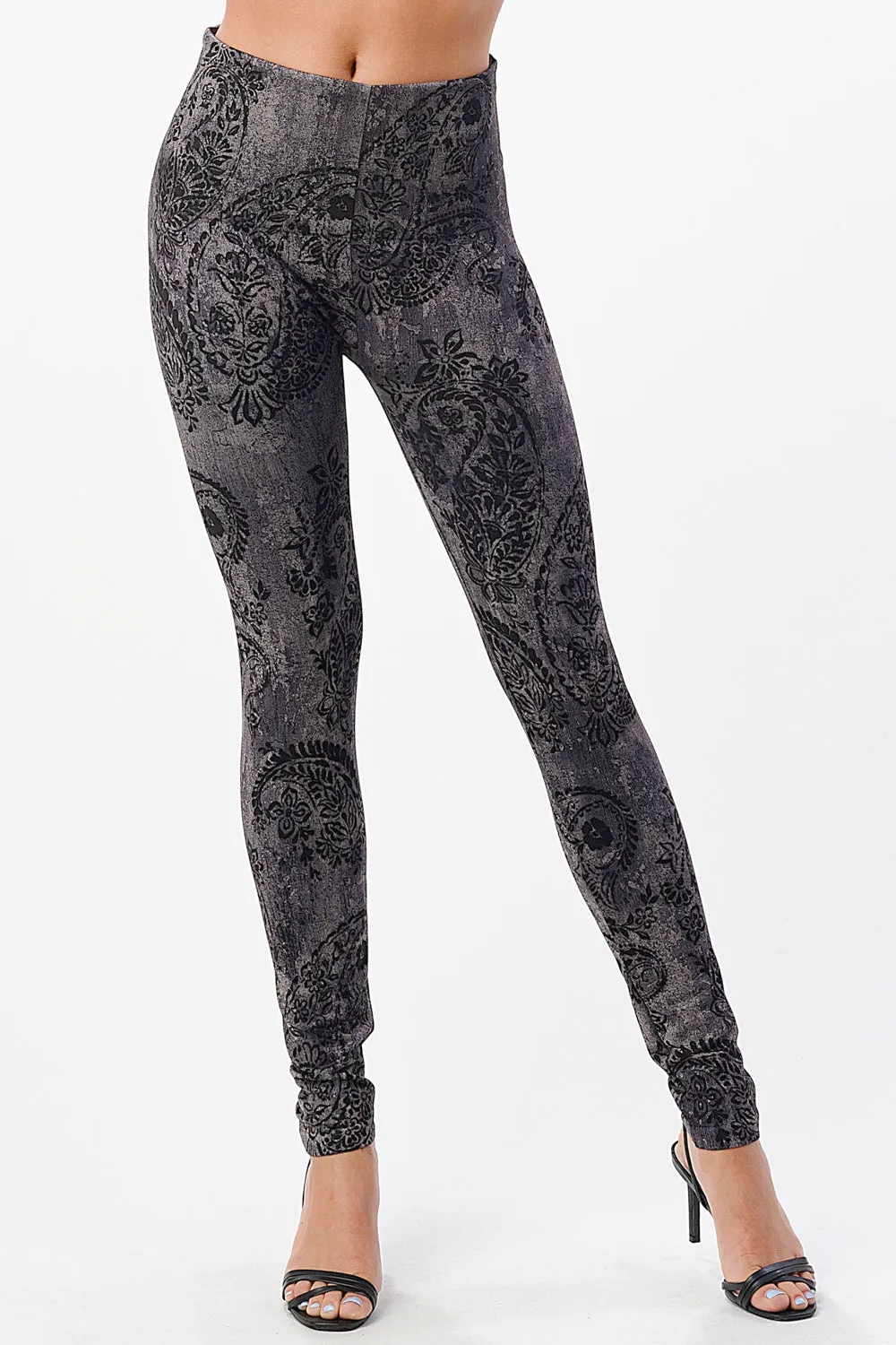 Paisley Motif Patterned Leggings