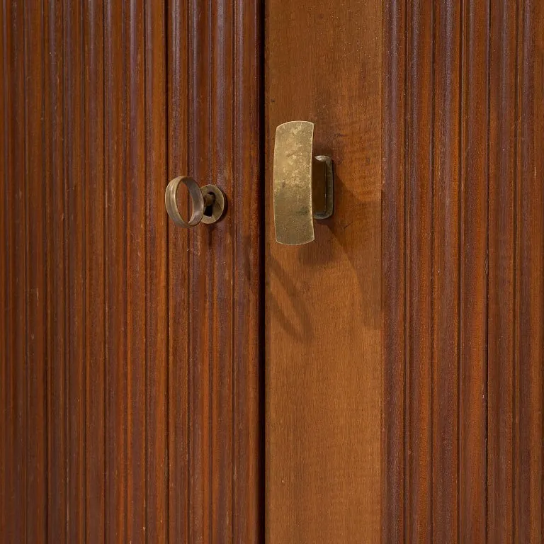 Paolo Buffa Wardrobe with Walnut Grissinato Front and Brass Accents