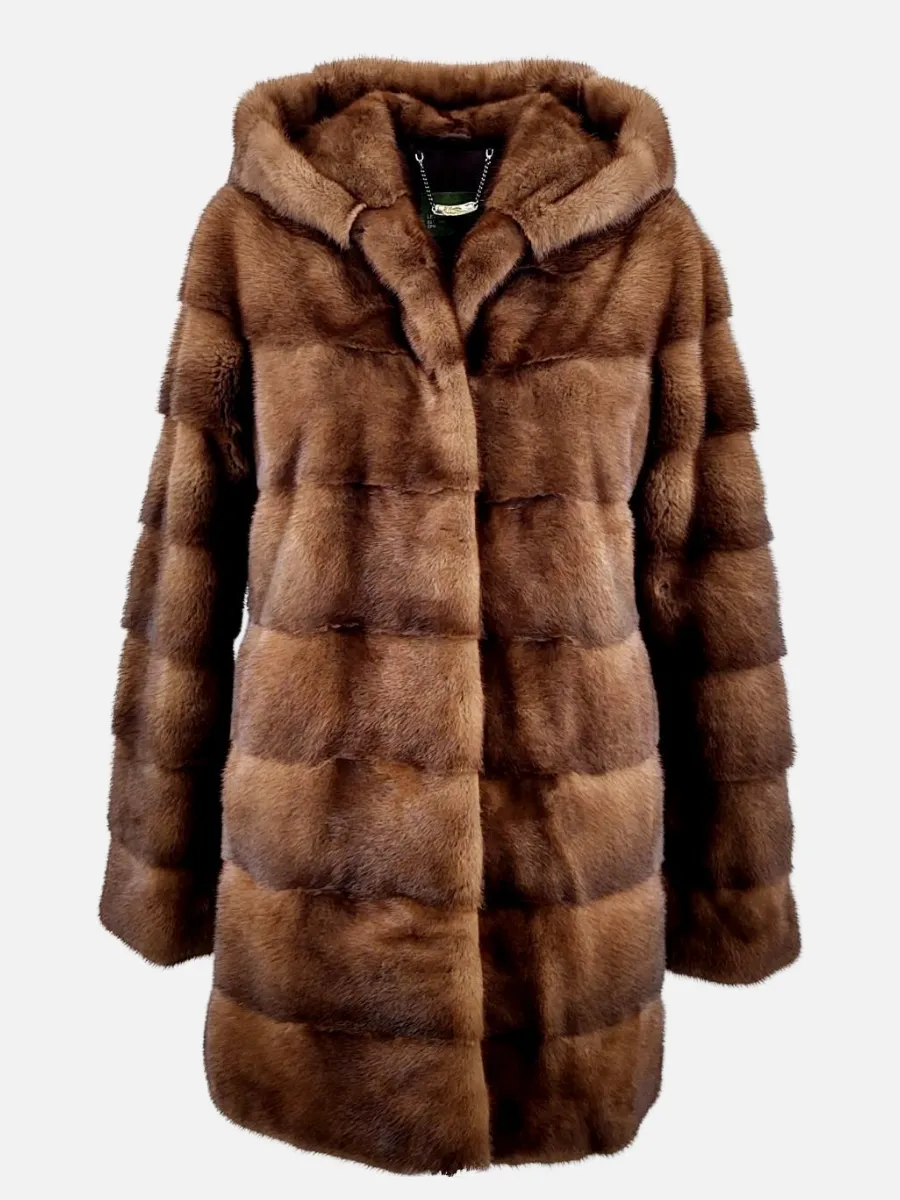 Petrovski, 80 cm. - Hood - Mink - Women - Scan Glow