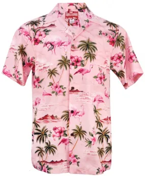 Pink Flamingo Mens Shirt in Pink