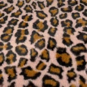 Pink Minky Leopard Faux Fur Fabric