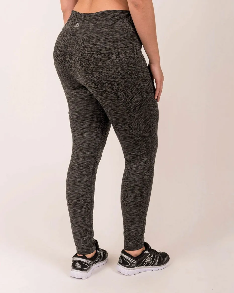 Plus Striated Print Fitted Yoga Pants