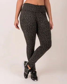 Plus Striated Print Fitted Yoga Pants