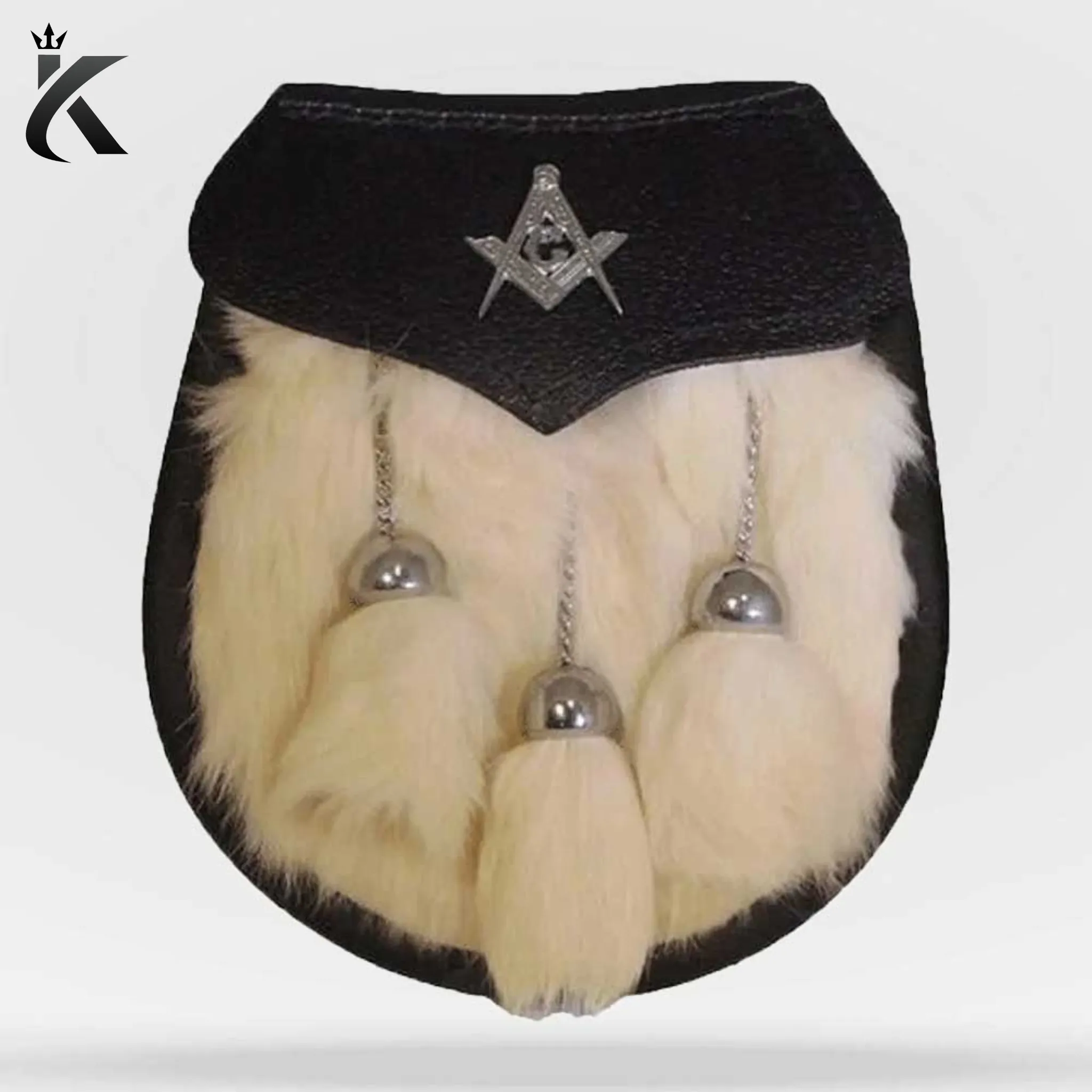 Premium Semi Dress Masonic Rabbit Fur Sporran - A Soft Step into Tradition