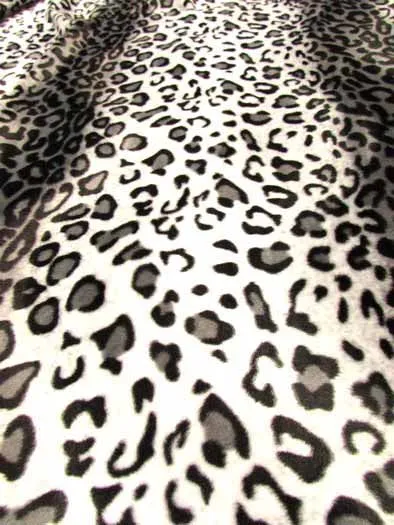 Purple/White Velboa Leopard Animal Short Pile Fabric / Sold By The Yard