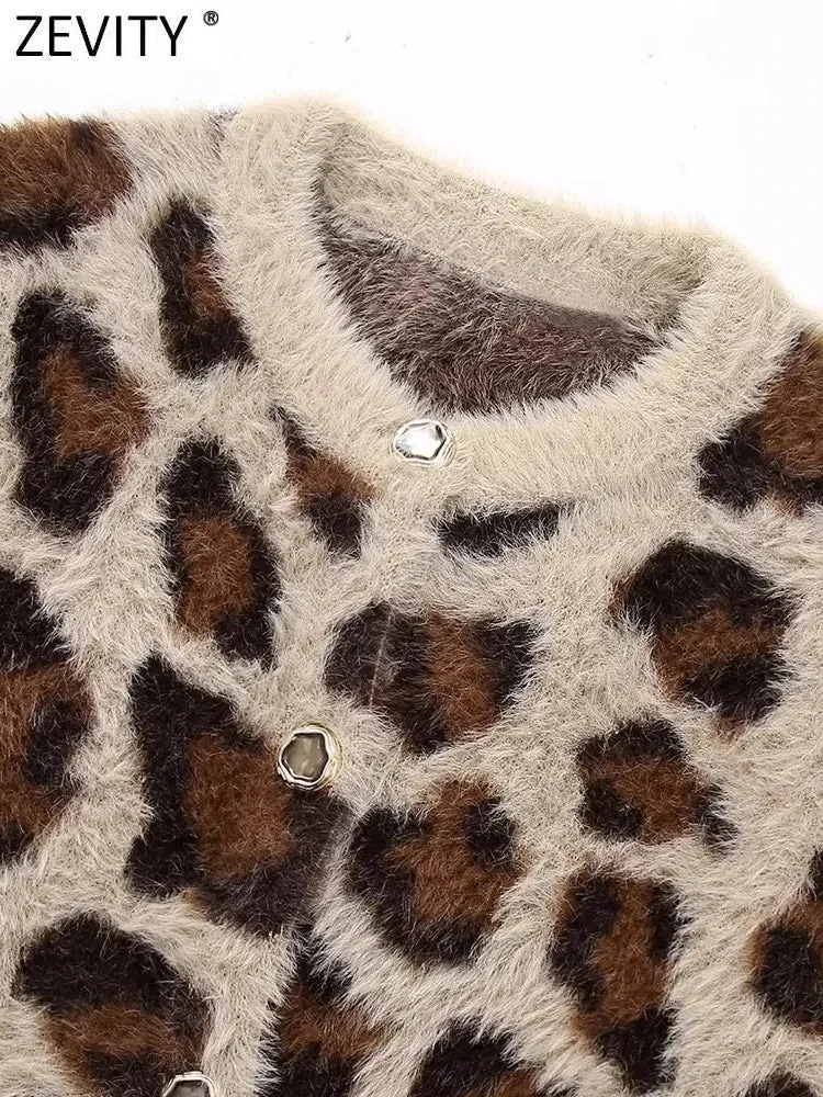 Purrfect- the Leopard Spotted Fuzzy Cardigan Sweater