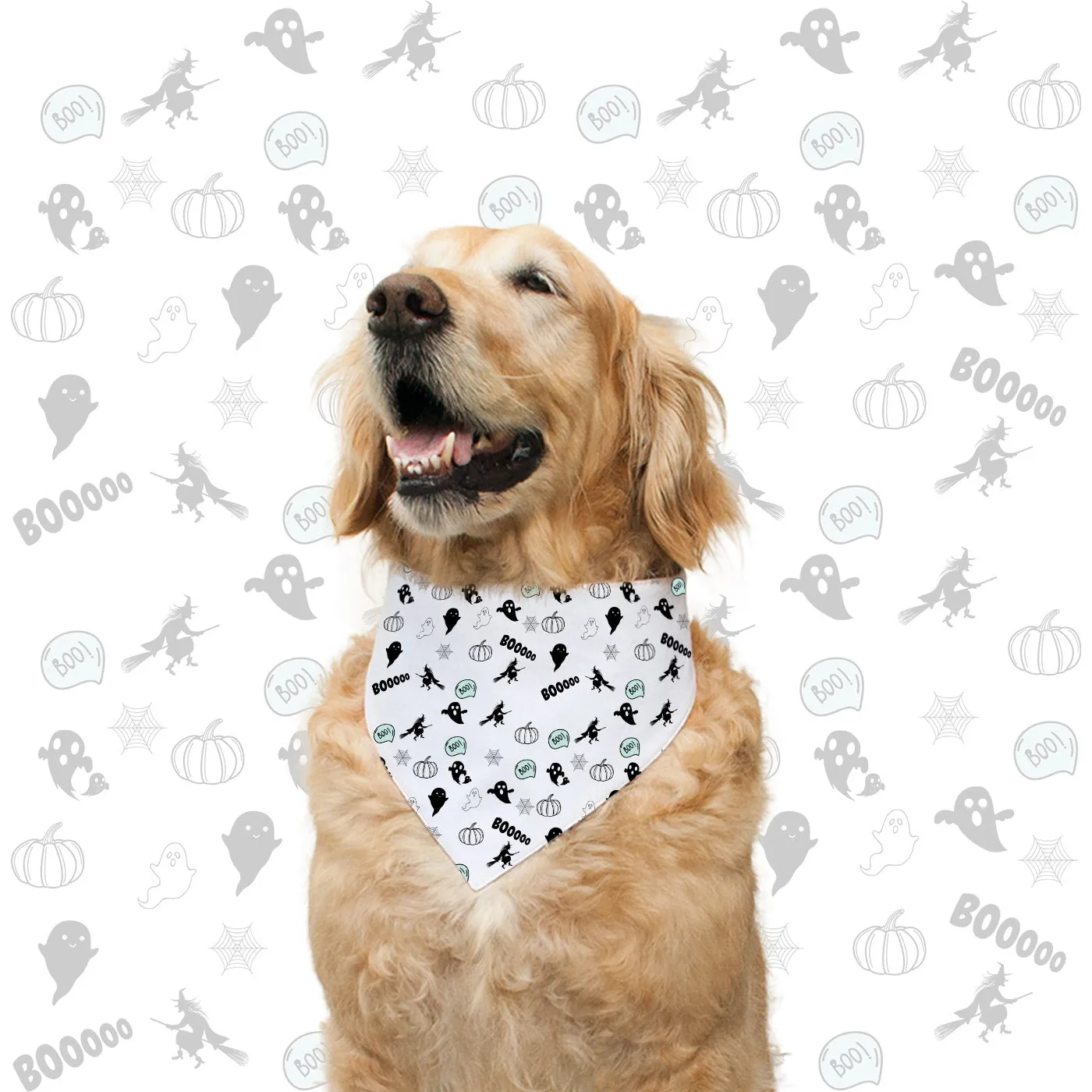 "Bhootiful" Printed with Allover Pint Reversible Bandana for Dogs