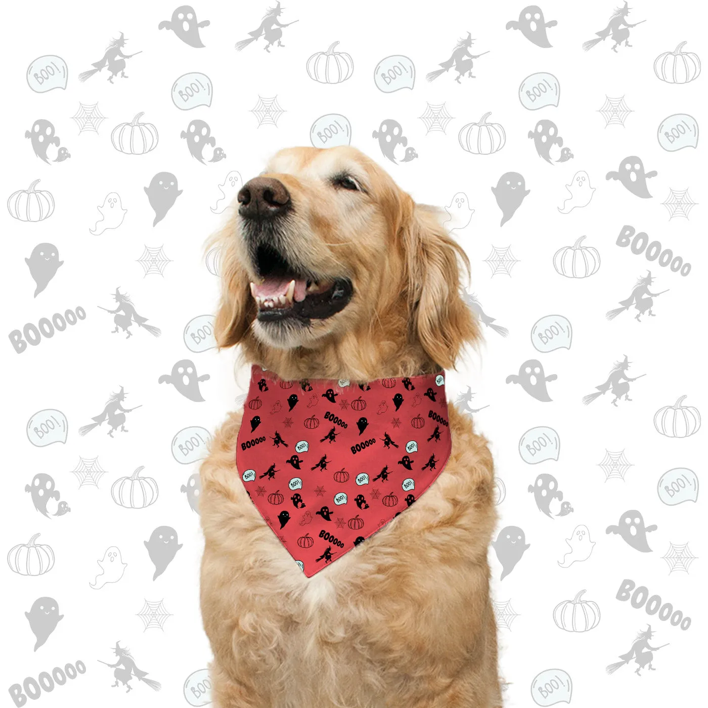 "Bhootiful" Printed with Allover Pint Reversible Bandana for Dogs