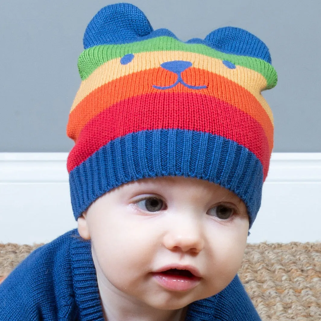 Rainbow knit hat: Size 0-6M