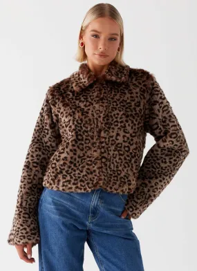 Raleigh Fur Jacket - Leopard