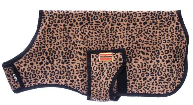 Rambo Newmarket Dog Fleece, Leopard w/ Black Trim