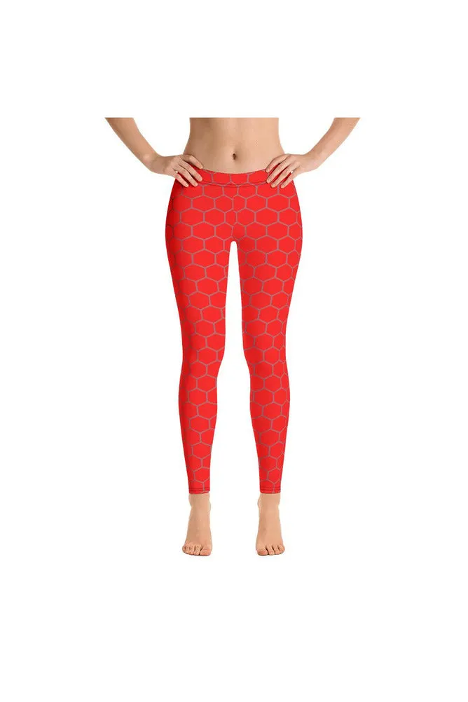 Red Honeycomb Leggings