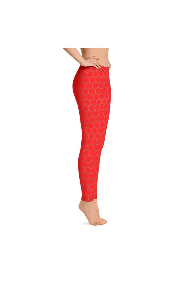 Red Honeycomb Leggings