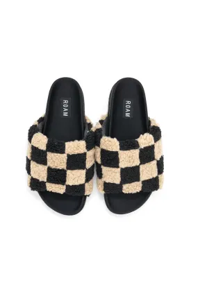 ROAM | Fuzzy Checker Slider - Black/Beige