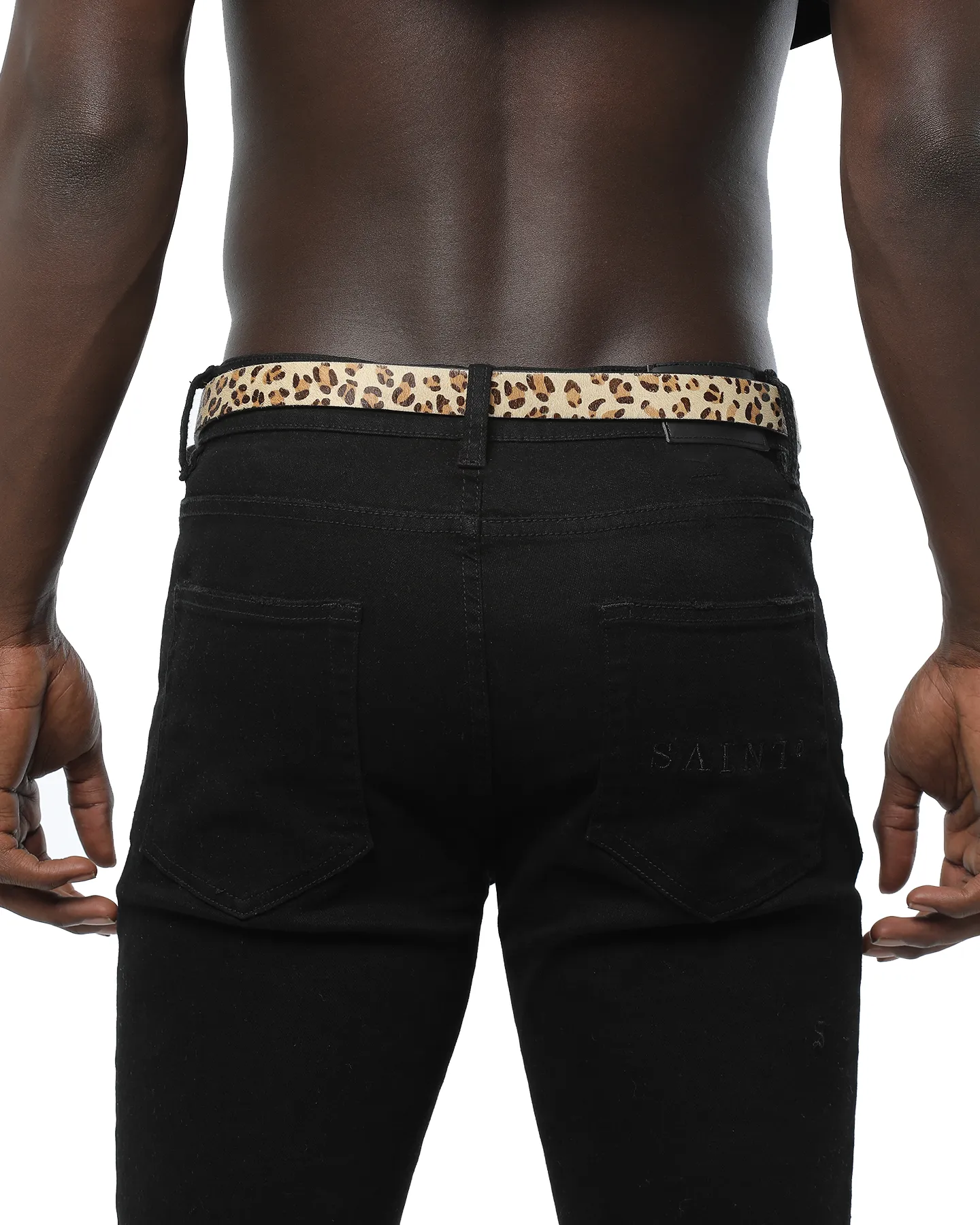 Saint Morta Skinny Belt Leopard