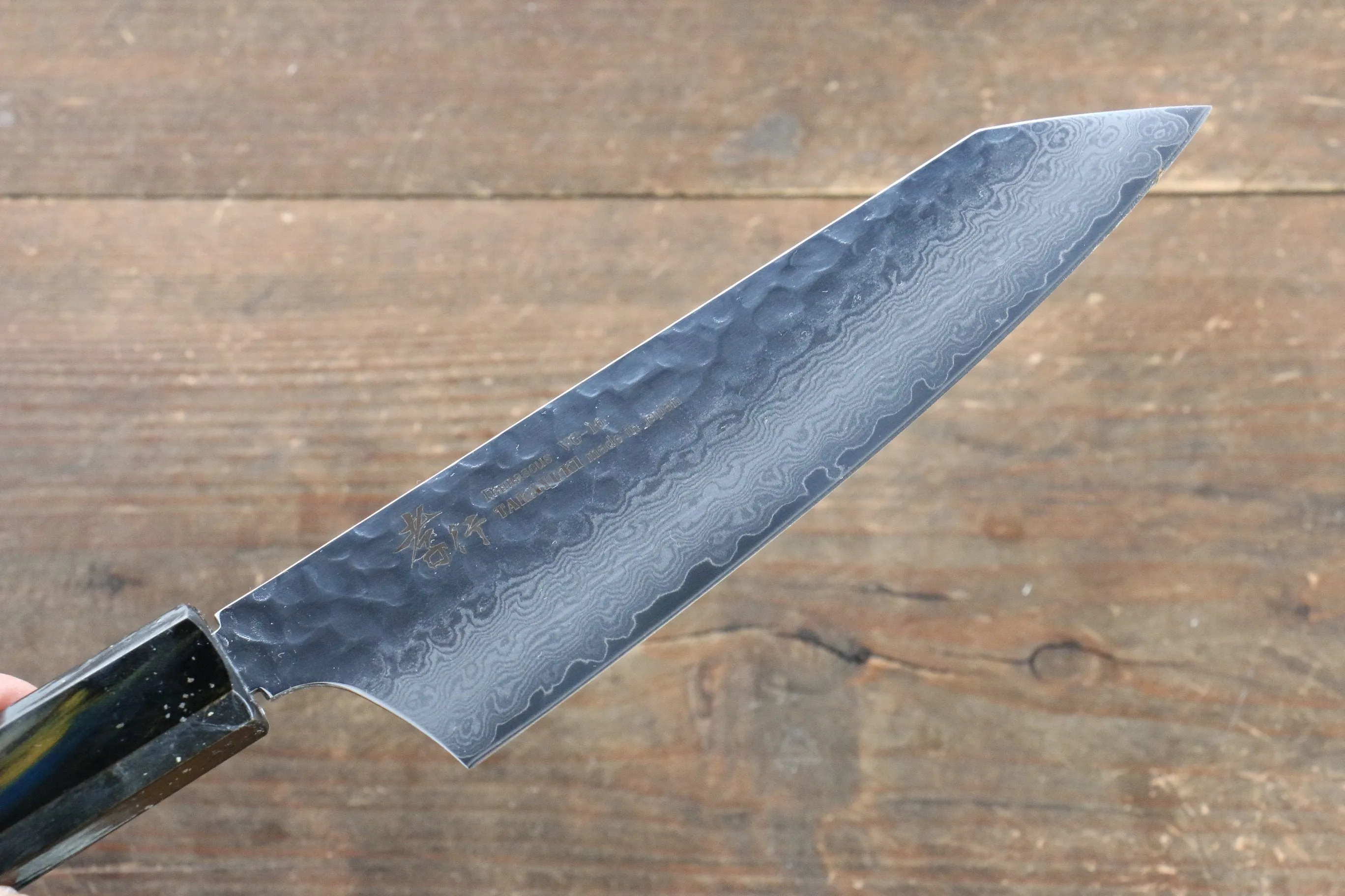 Sakai Takayuki VG10 33 Layer Damascus Kengata Santoku 160mm Live oak Lacquered (Saiu) Handle