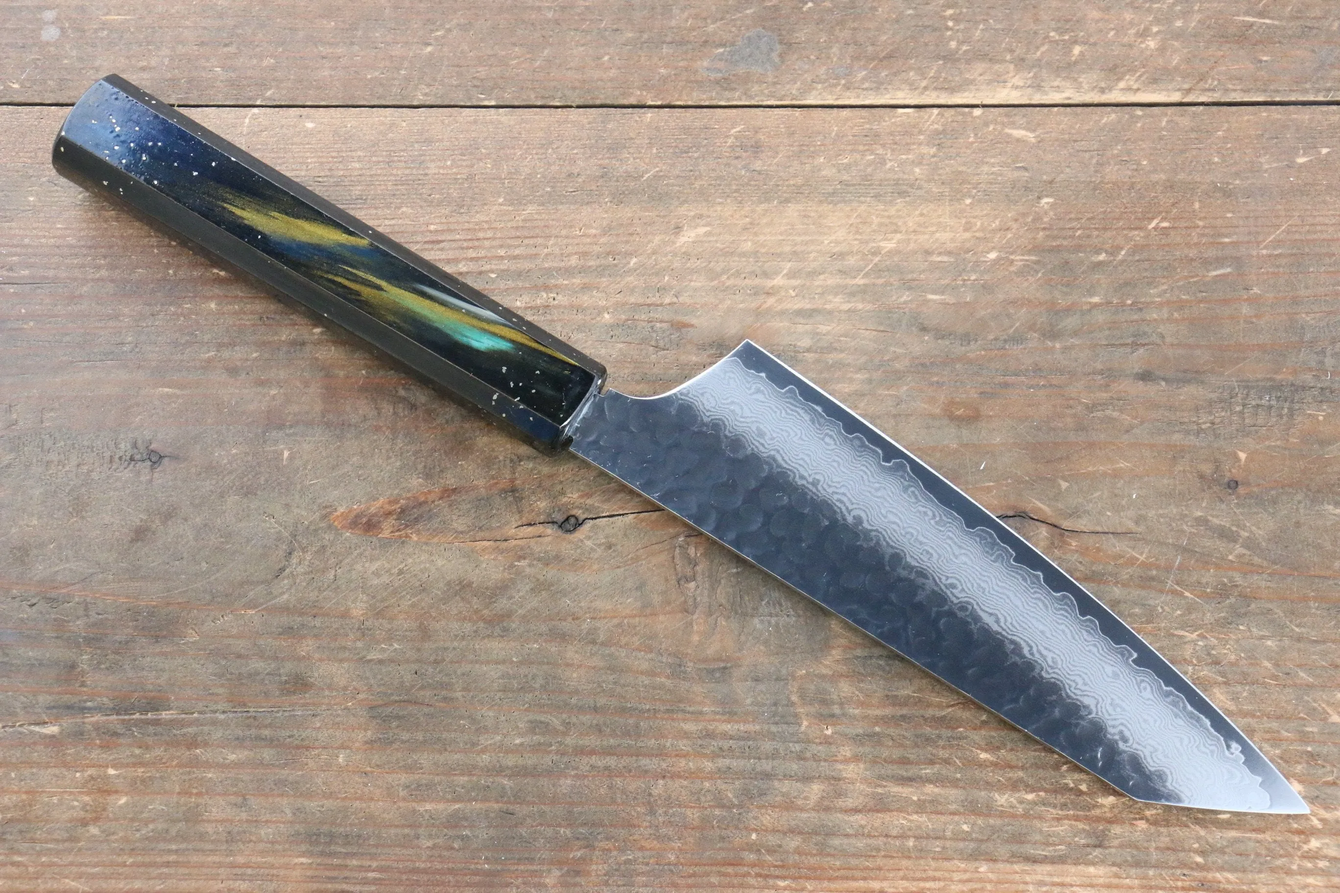 Sakai Takayuki VG10 33 Layer Damascus Kengata Santoku 160mm Live oak Lacquered (Saiu) Handle