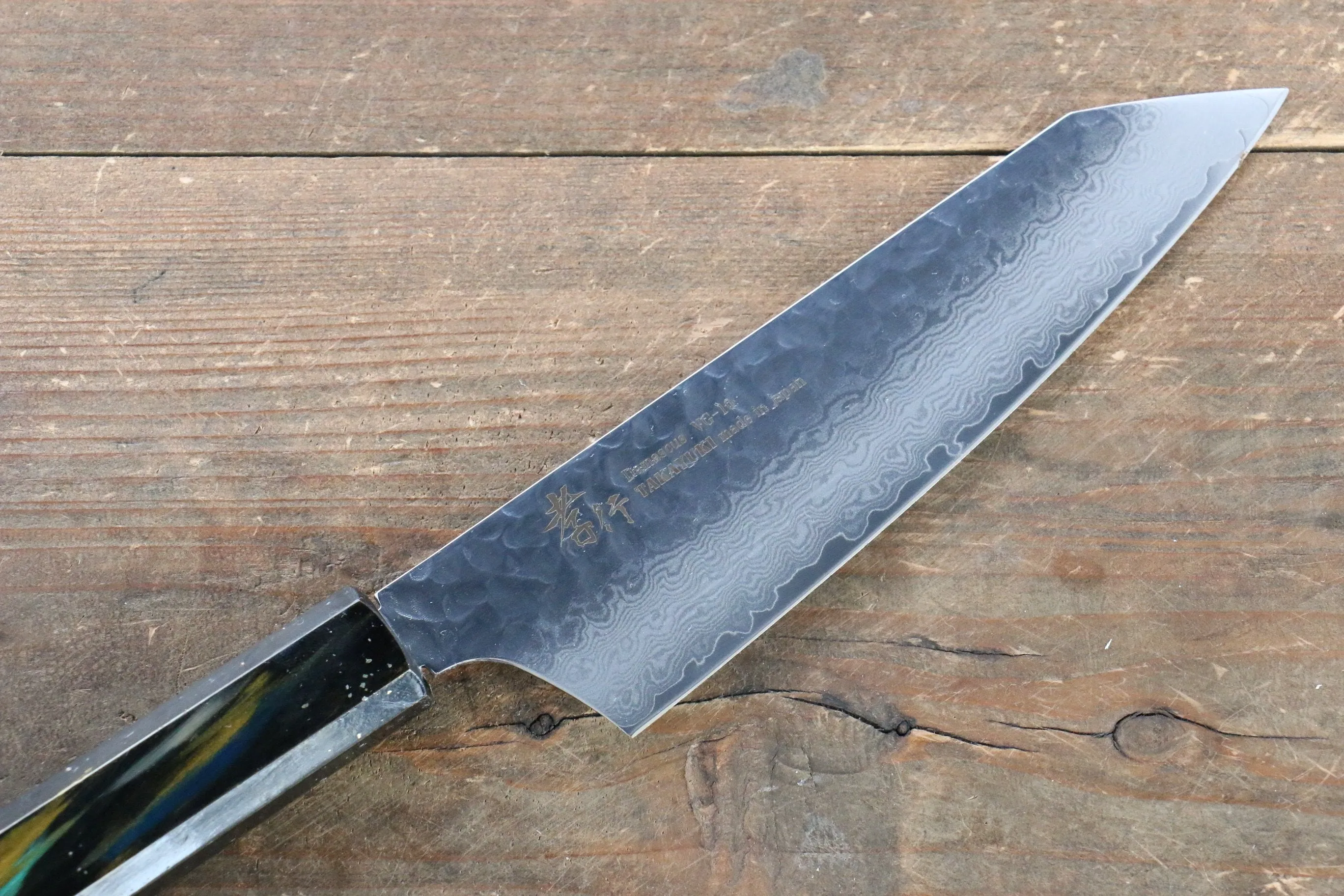 Sakai Takayuki VG10 33 Layer Damascus Kengata Santoku 160mm Live oak Lacquered (Saiu) Handle