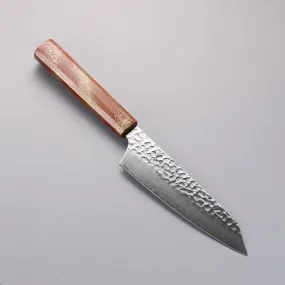 Sakai Takayuki VG10 33 Layer Damascus Kengata Santoku 160mm Live oak Lacquered (Seiren) Handle