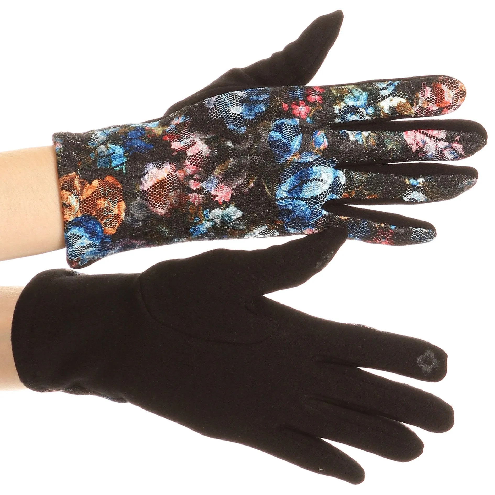 Sakkas Emie Quilted and Lace Super Soft Warm Driving Gloves Touch Screen Capable