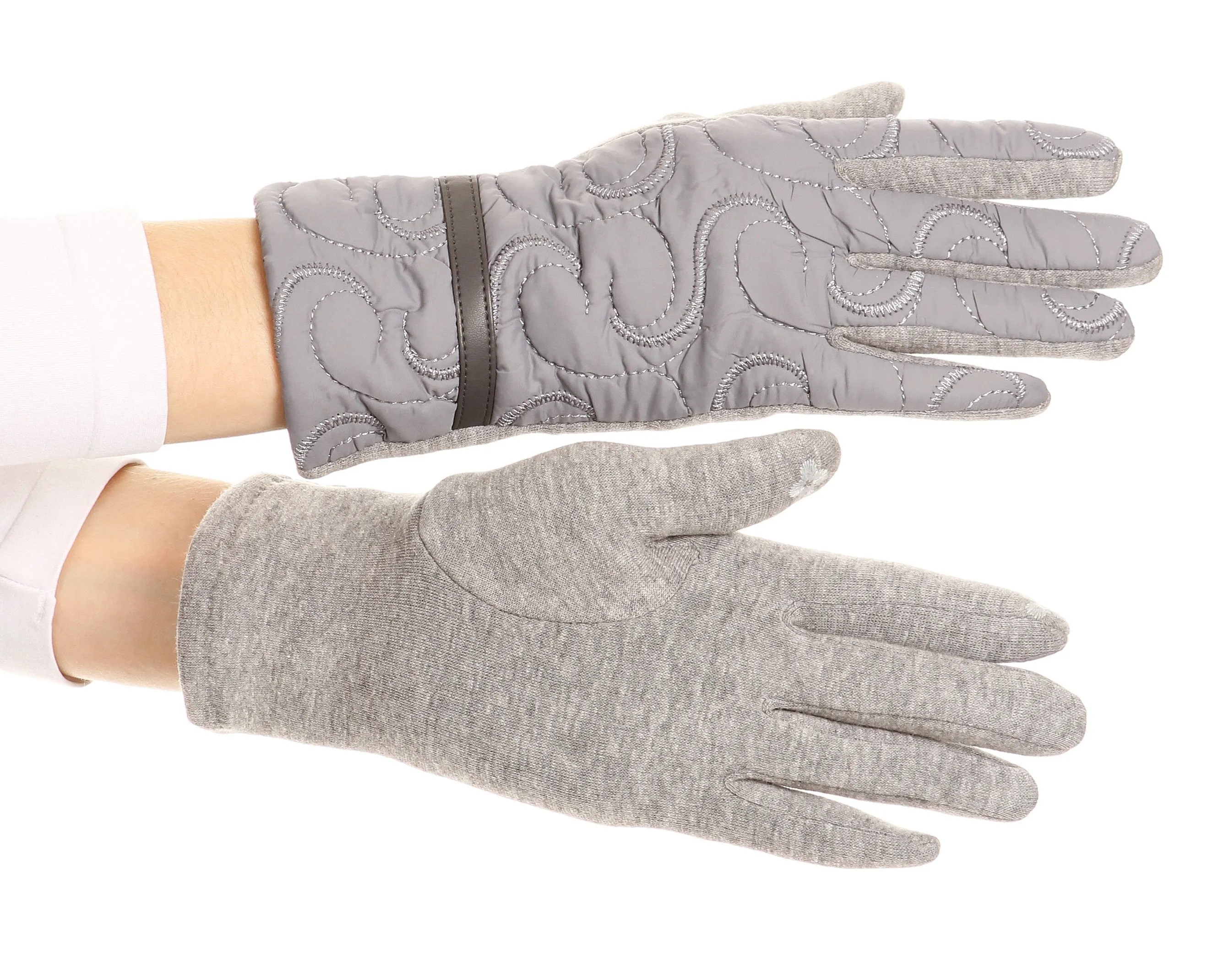 Sakkas Emie Quilted and Lace Super Soft Warm Driving Gloves Touch Screen Capable