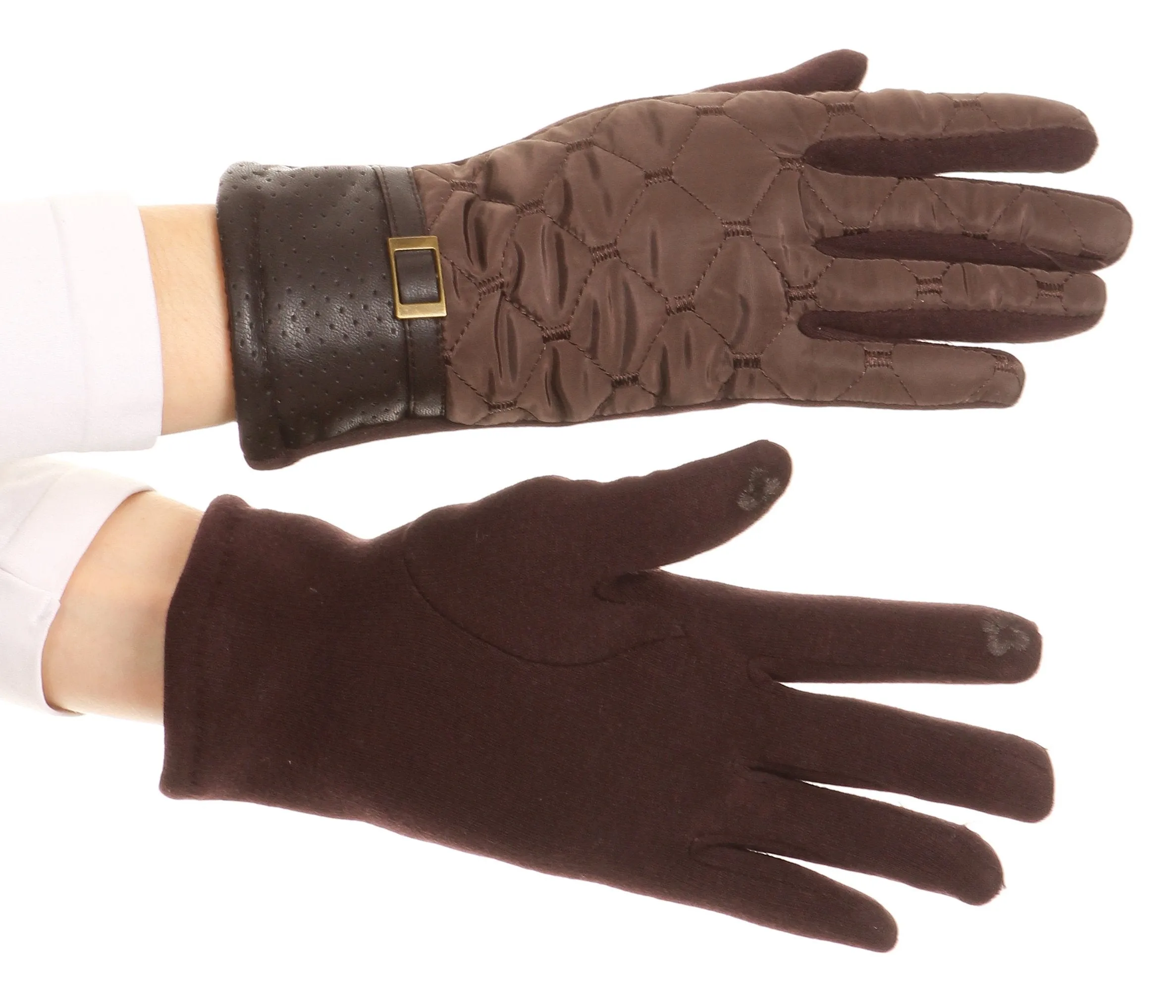 Sakkas Emie Quilted and Lace Super Soft Warm Driving Gloves Touch Screen Capable