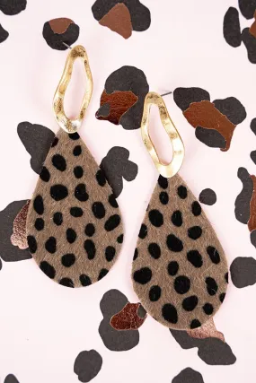 SALE! Leopard Geo Teardrop Earrings