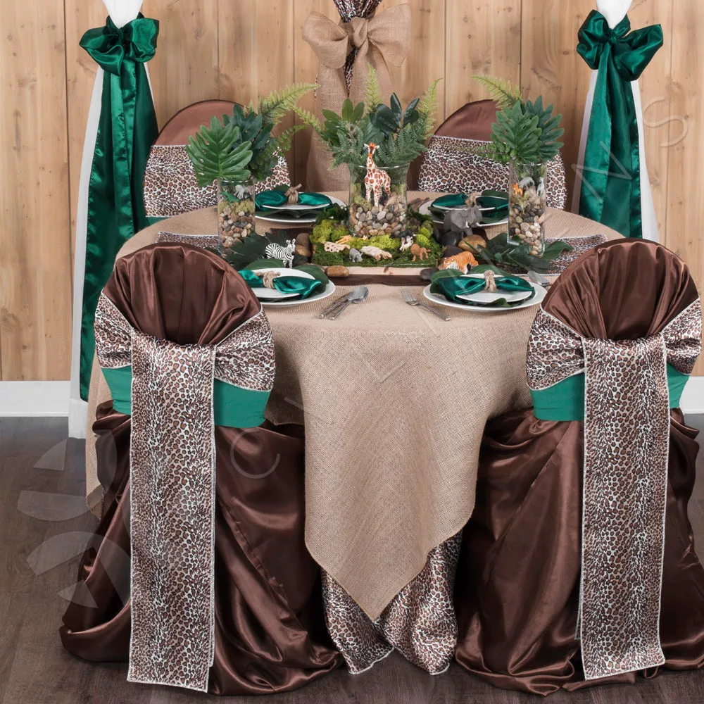 Satin 120" Round Tablecloth - Leopard Design