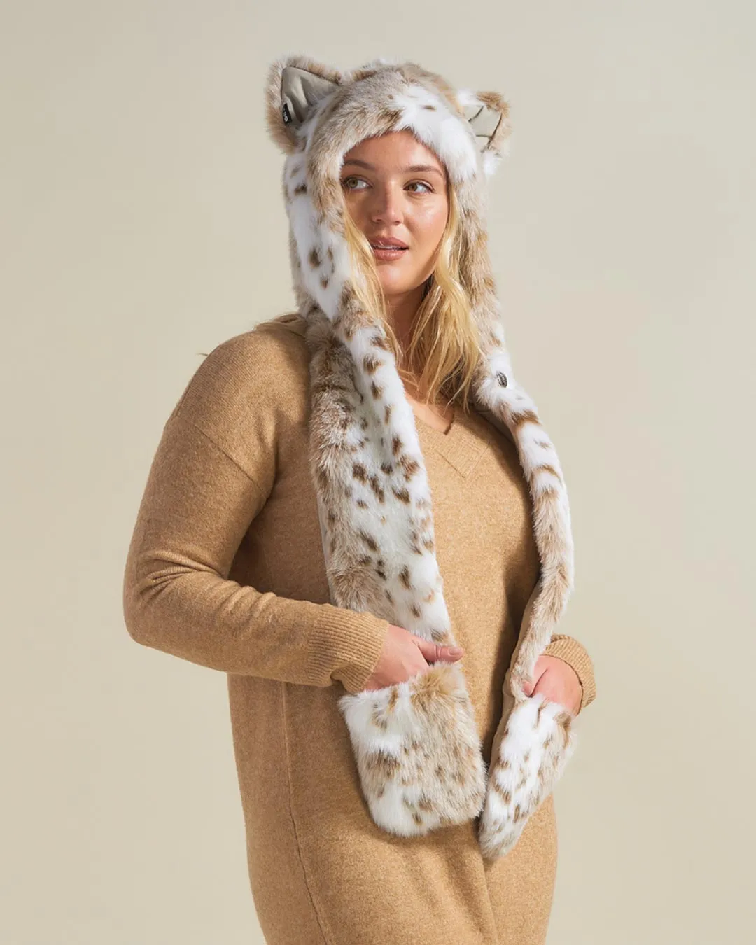 Siberian Snow Leopard Faux Fur Hood | Women's