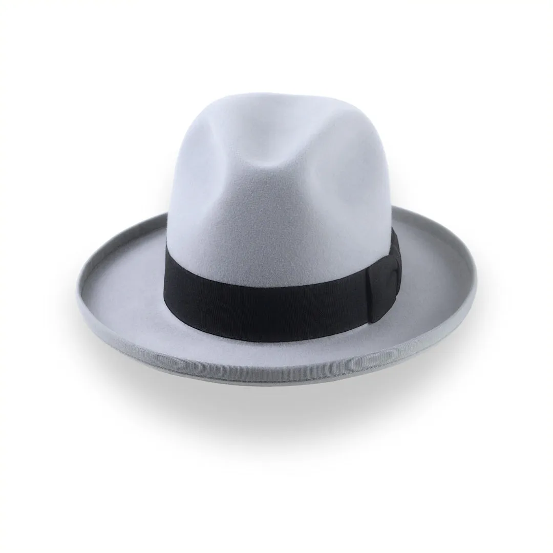 Silver Grey Homburg Fedora Hat in Smooth Fur Felt | The Aerolithe