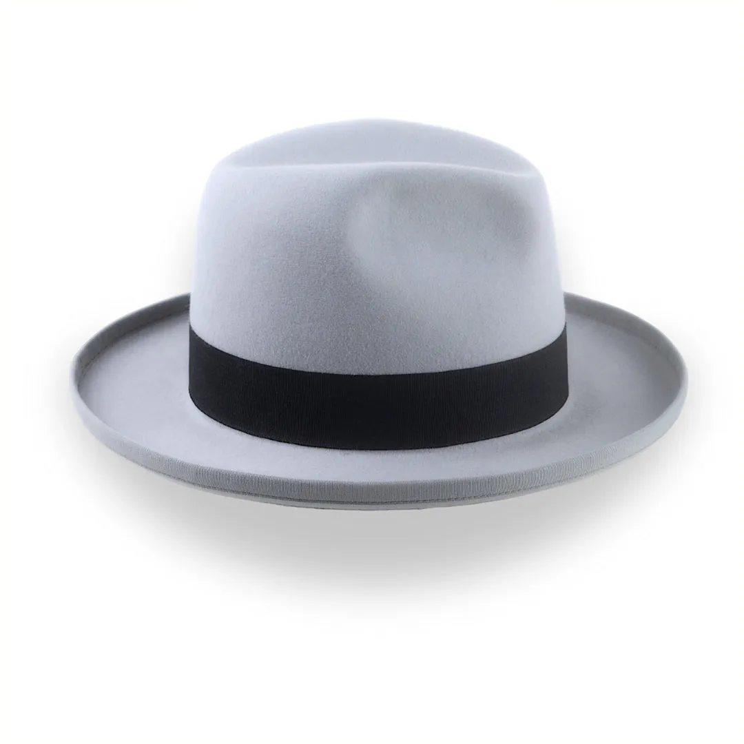 Silver Grey Homburg Fedora Hat in Smooth Fur Felt | The Aerolithe