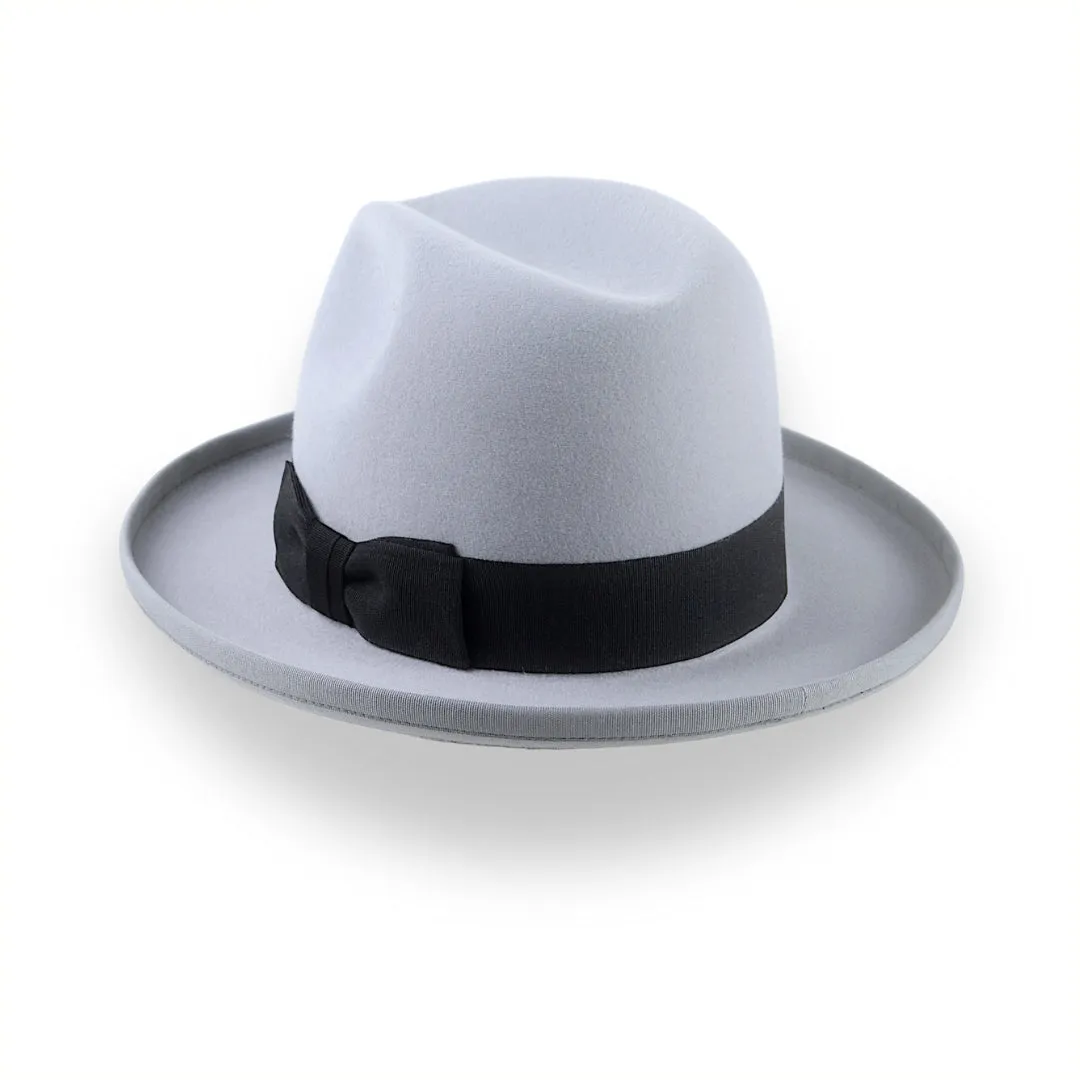 Silver Grey Homburg Fedora Hat in Smooth Fur Felt | The Aerolithe