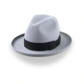 Silver Grey Homburg Fedora Hat in Smooth Fur Felt | The Aerolithe