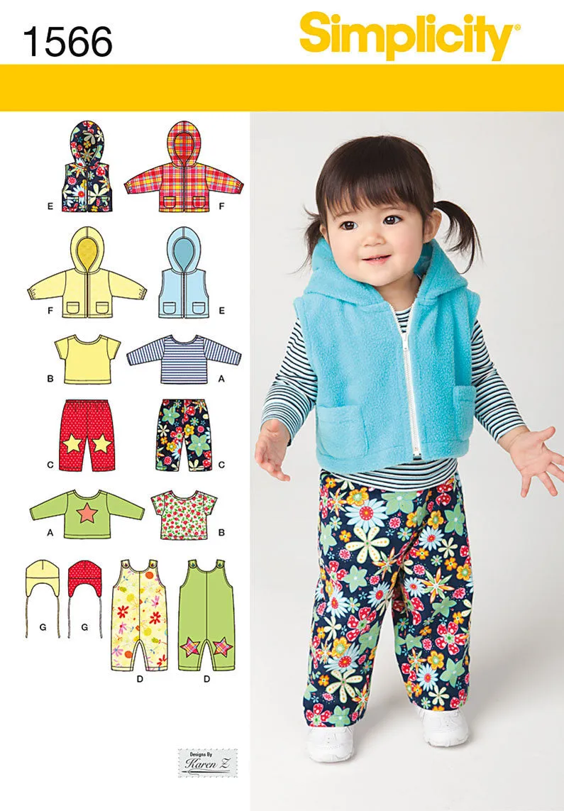 Simplicity Pattern 1566  babies' overall, zip up jacket