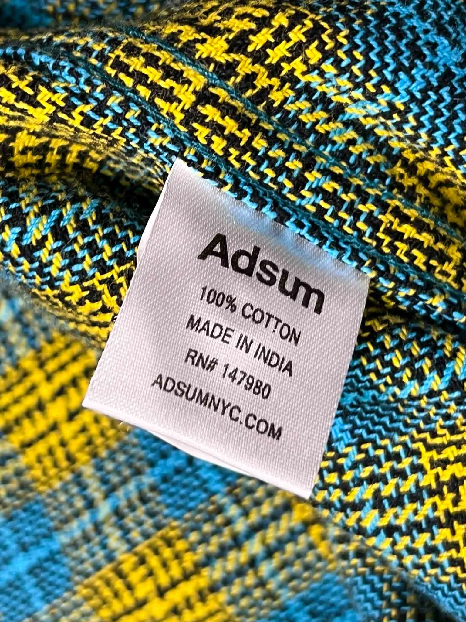 Size S | Adsum Aqua/Sulfur Classic Plaid Workshirt