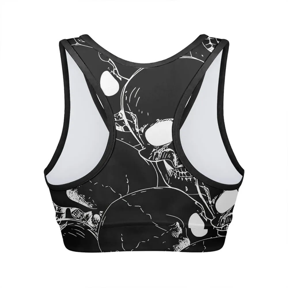 Skull Print Stretch Sports Vest