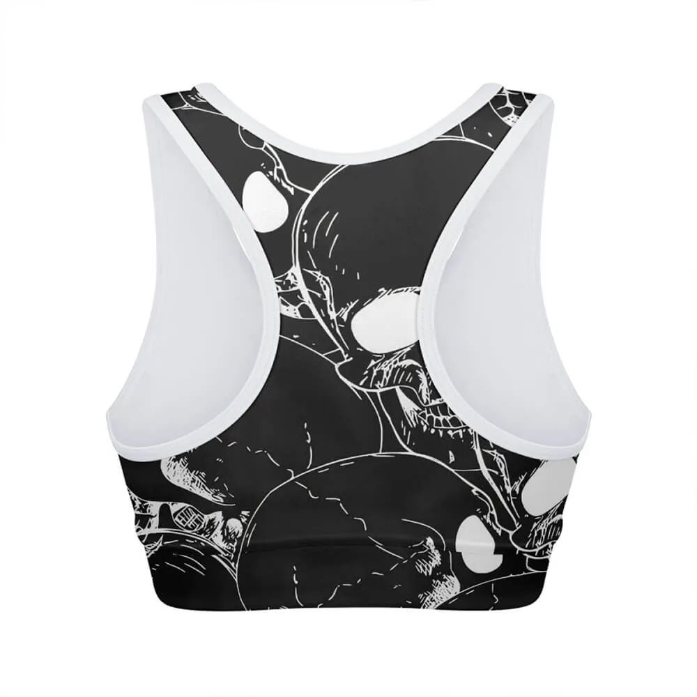 Skull Print Stretch Sports Vest