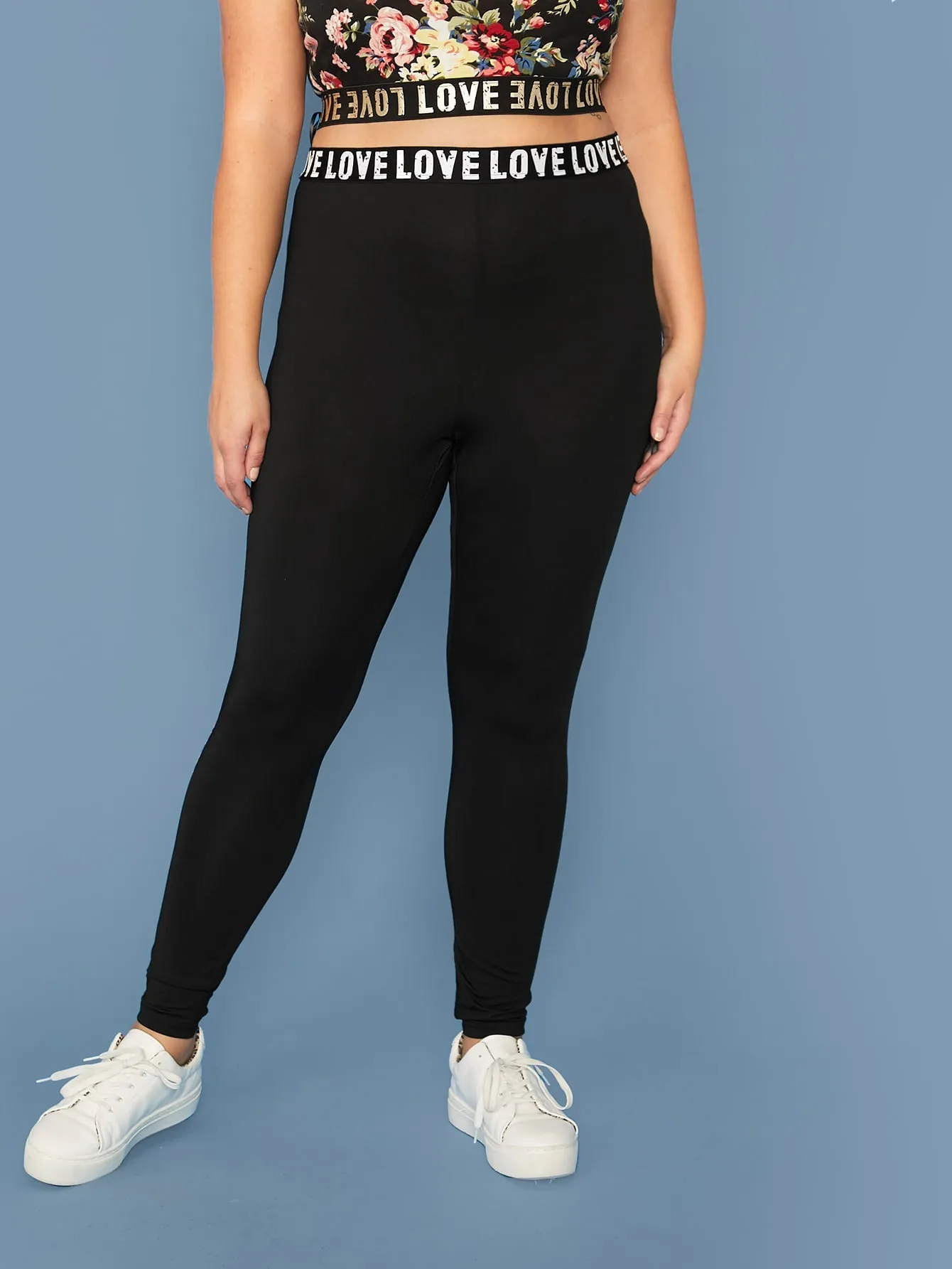 Slogan Long Plus Size Leggings