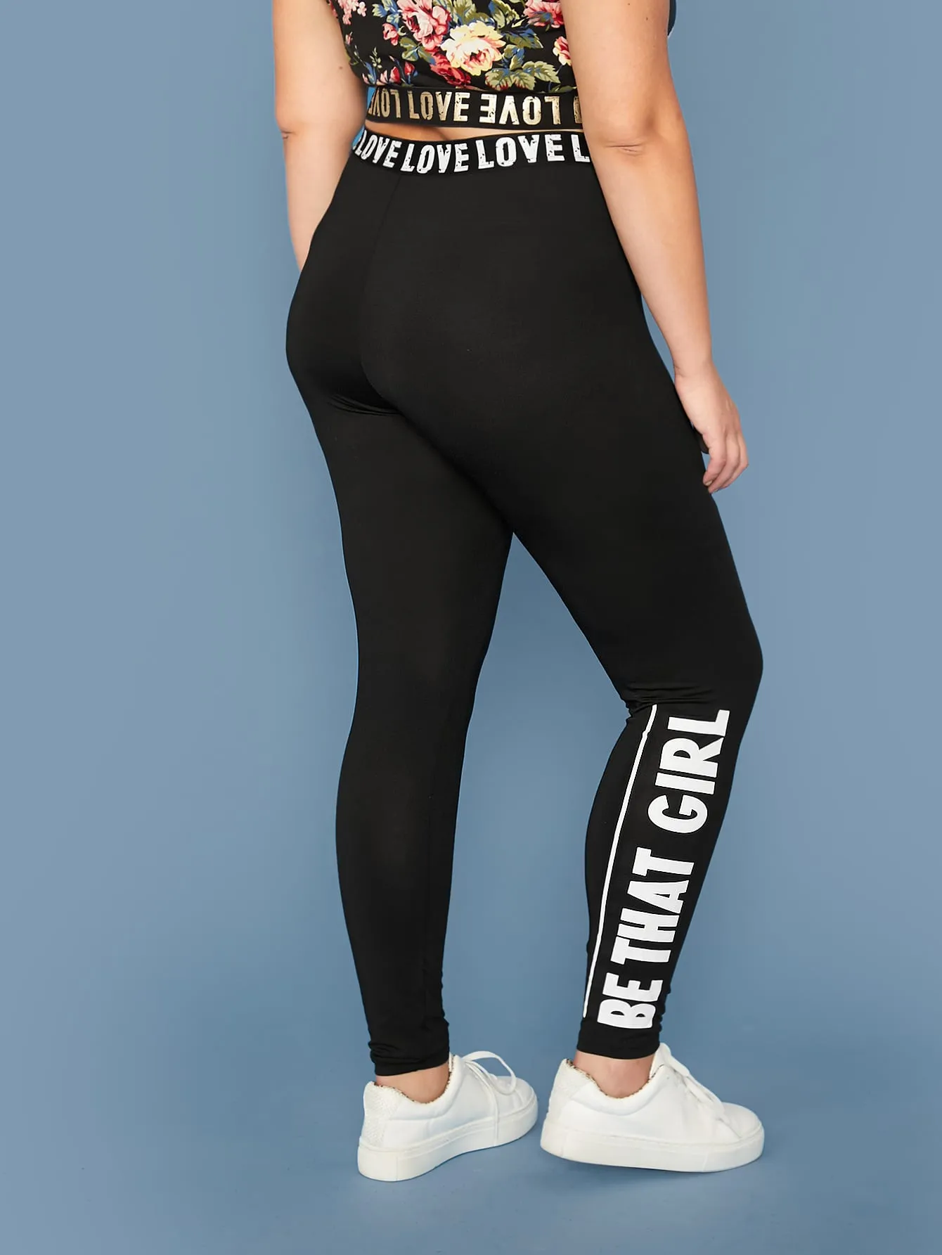 Slogan Long Plus Size Leggings