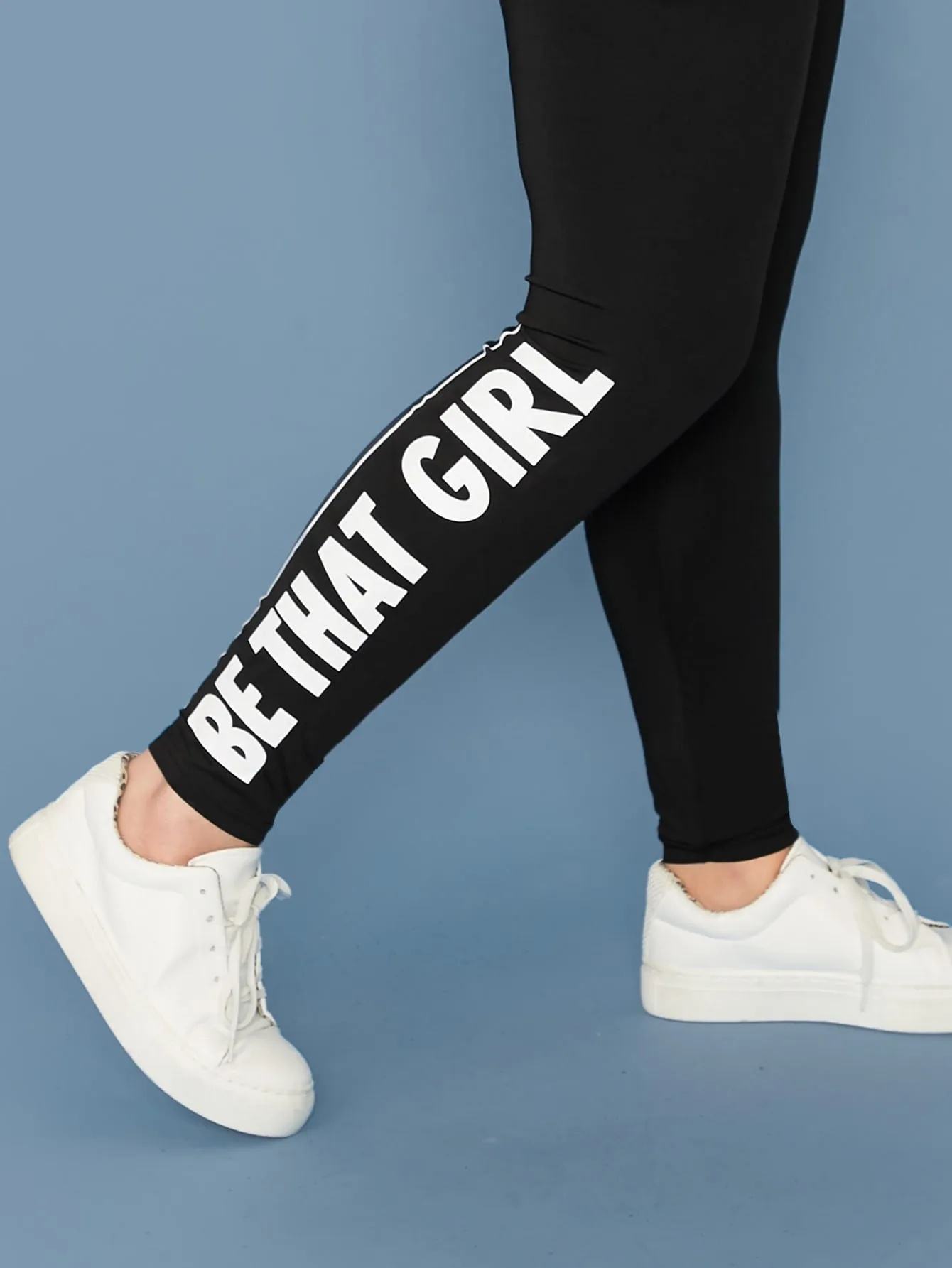 Slogan Long Plus Size Leggings