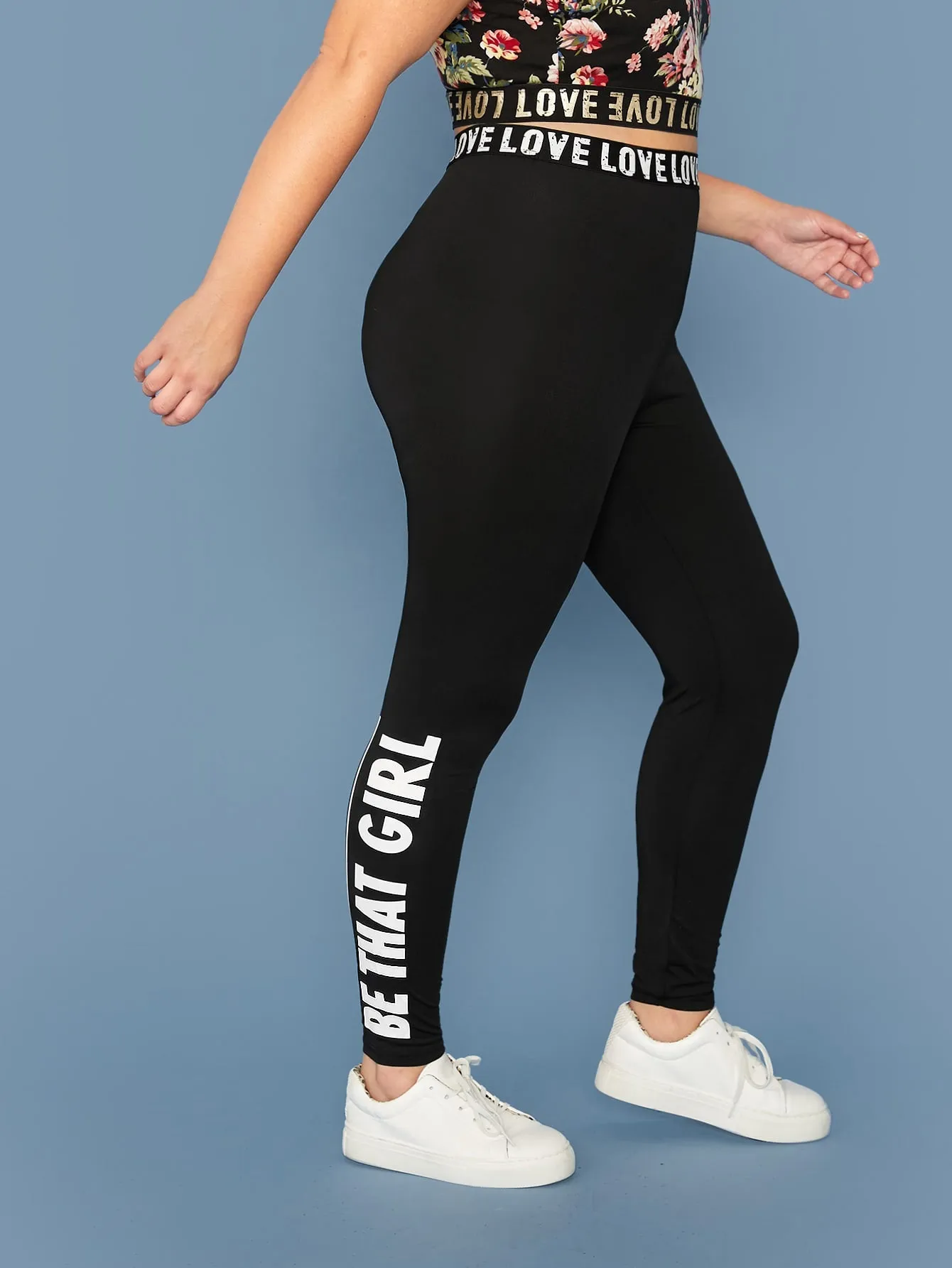 Slogan Long Plus Size Leggings