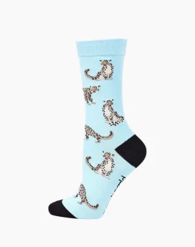 Snow Leopard | Blue | Women's Bamboo Sock