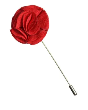 Solid Red Lapel Flower