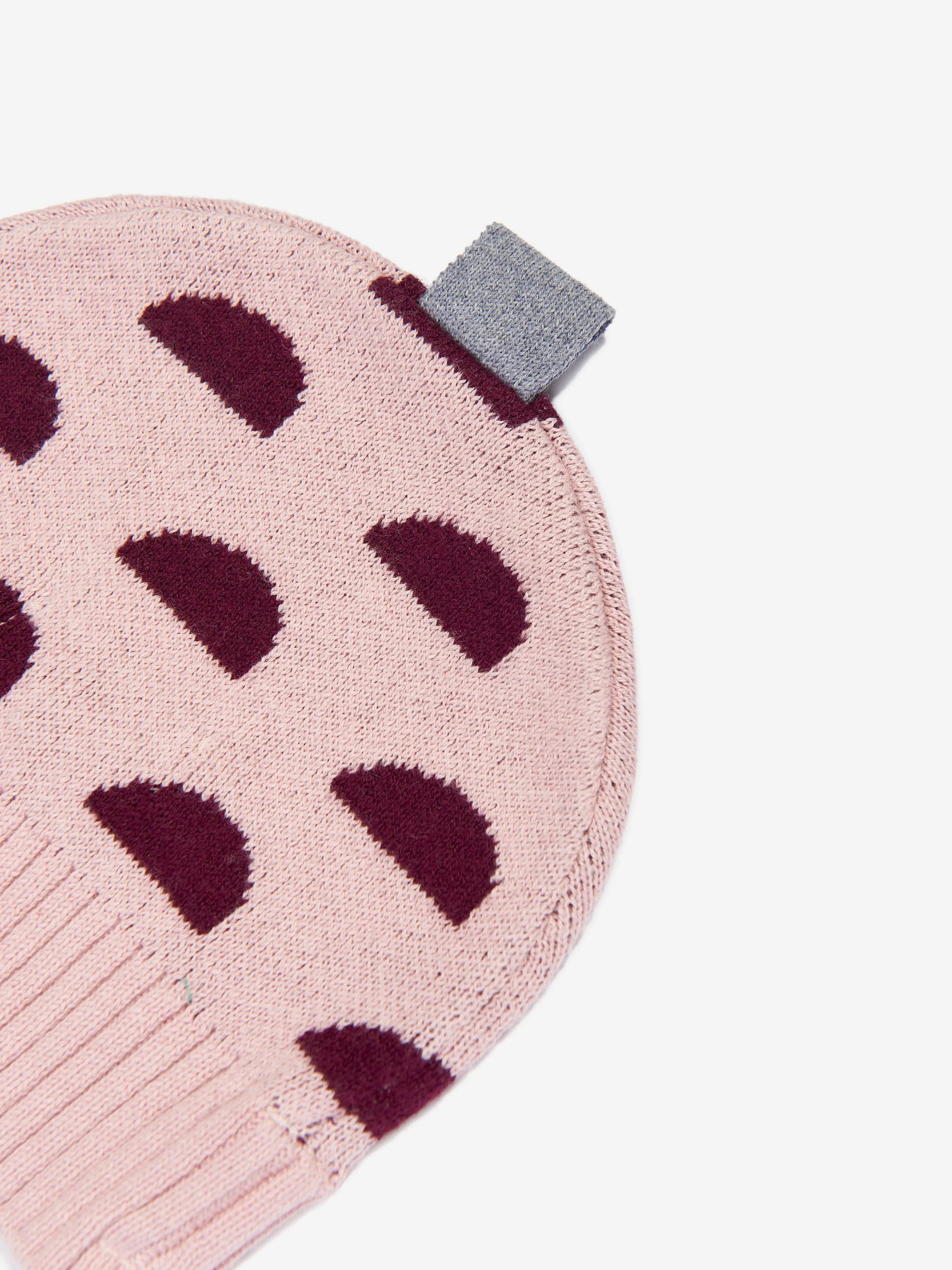 The Bonnie Mob Baby Girls Pippin Acorn Knit Hat in Pink