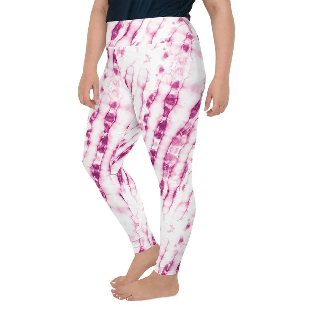 Tie Dye Pinkish Plus Size Leggings