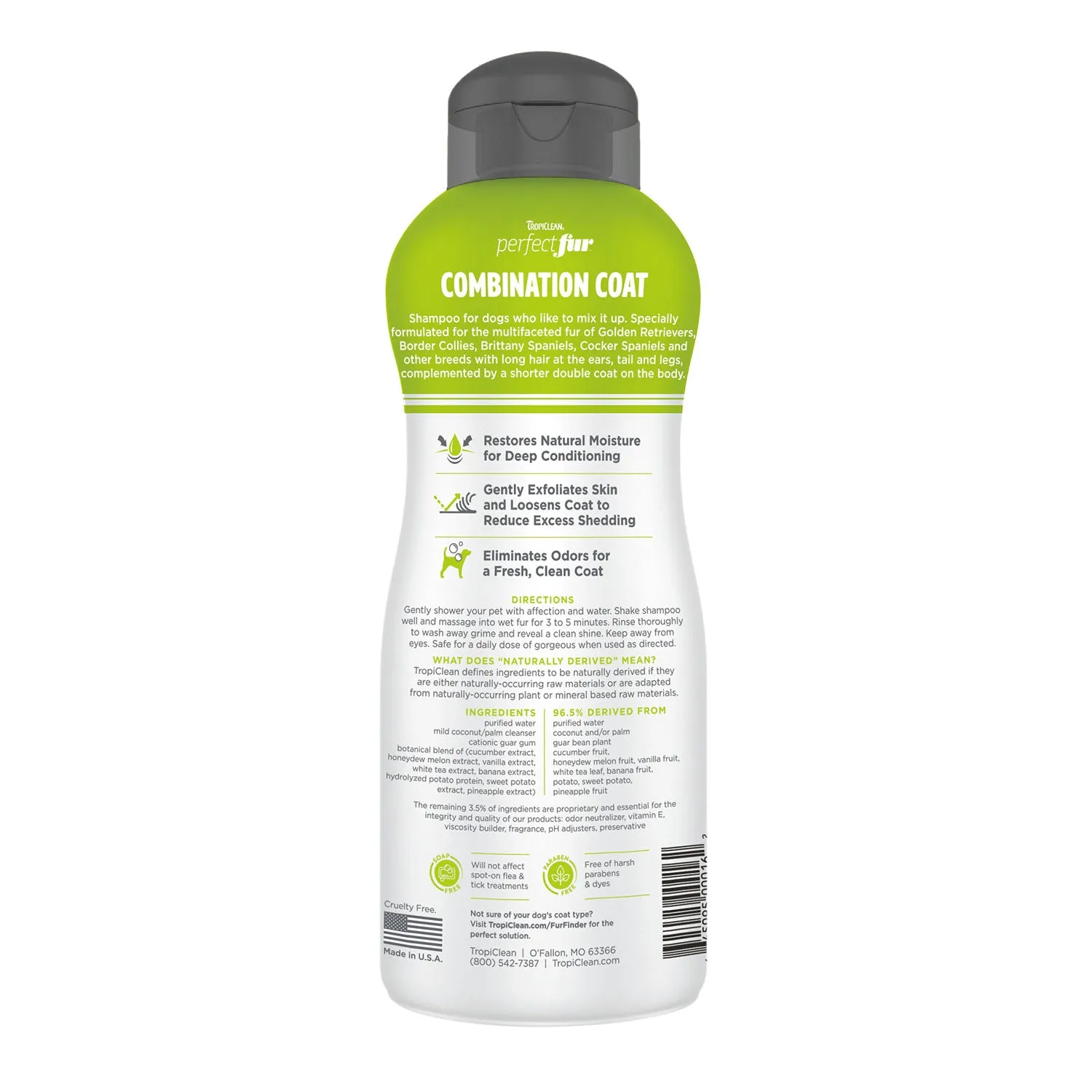 Tropiclean PerfectFur Combination Coat Shampoo for Dogs 473ml