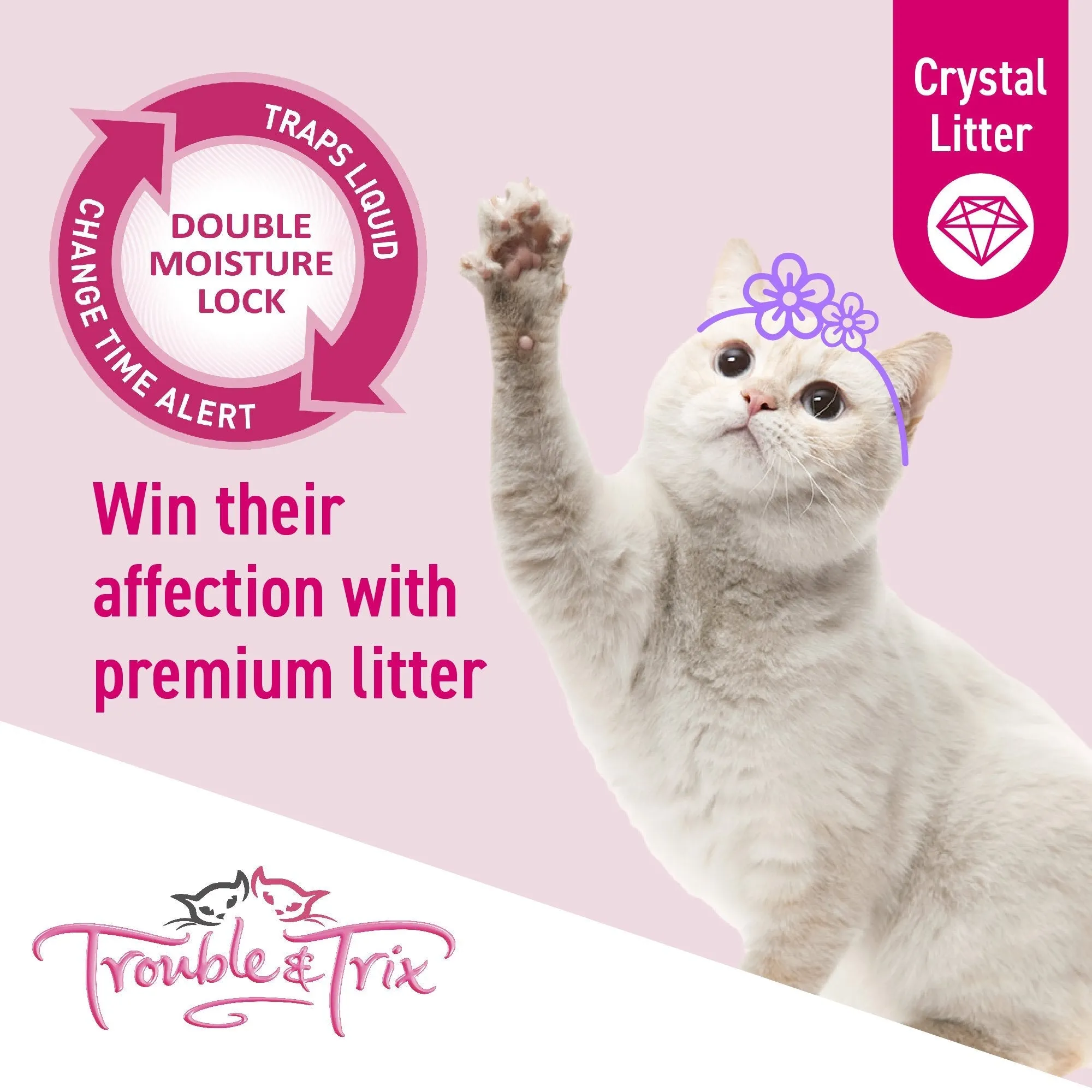 Trouble and Trix Odour Neutralising Lavender Crystal Cat Litter 15L/6.4kg