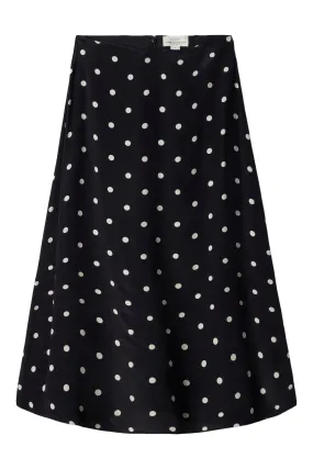 Trovata Birds of Paradis Demi Skirt in Black Polka Dots