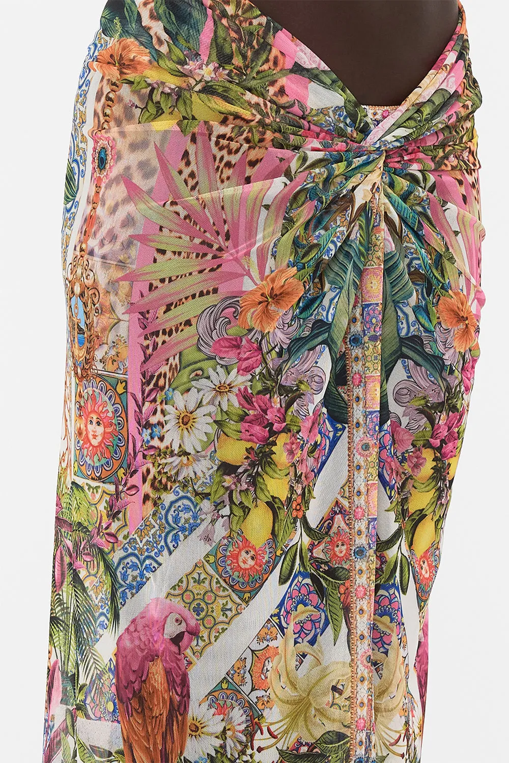 TWIST FRONT LONG SKIRT FLOWERS OF NEPTUNE